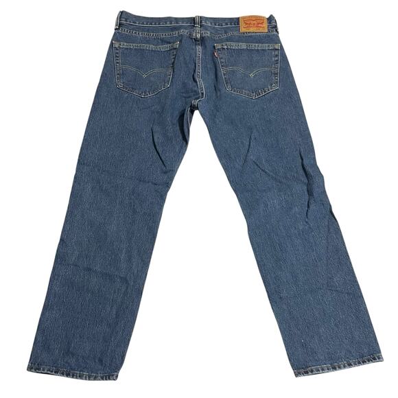Levis 505 Mens Jeans Size 36 Blue Regular Fit Straight Zip Fly Denim Med Wash - Picture 2 of 11